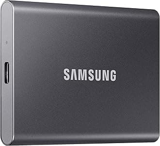 SAMSUNG T7 Portable SSD 500GB - Up to 1050MB/s - USB 3.2 External Solid State Drive, Gray (MU-PC500T/AM)