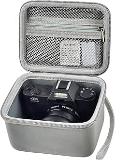 Vlogging Camera Case Compatible with brewene/ for Femivo/for KVUTCIEIN/for Duluvulu 4K 48MP Digital Cameras for Youtube. Vlog Camera Carrying Storage for Lens, Cable and Other Accessories-Grey