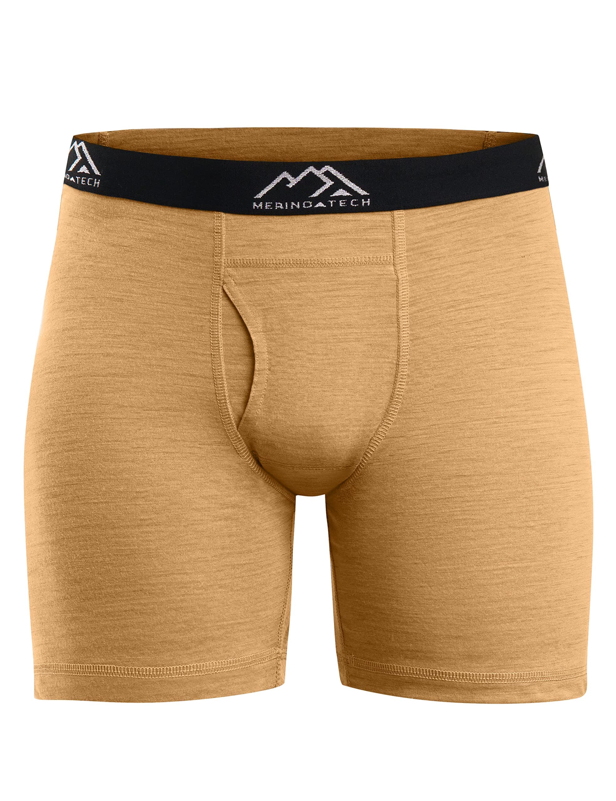 Merino Wool Base Layer Boxer Briefs for Men (Large, 1 Pack - 170 Camel)