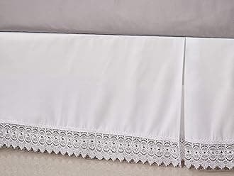 Elegant Comfort ™ Silky-Soft Luxury Lace Fringe Dust Ruffle/Bed Skirt Microfiber Platform Wrinkle and Fade Resistant with 15inch Drop