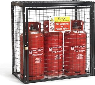 Black Powder Coated Gas Cylinder Cage for 3 x 19kg Cylinders