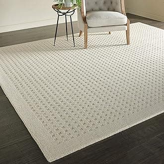 ZARACARPETS Solid Plain Exported Quality Hand Made Carpets and Rug Size 5 Feet by 8 Feet (5x8 feet) Loop Offwhite