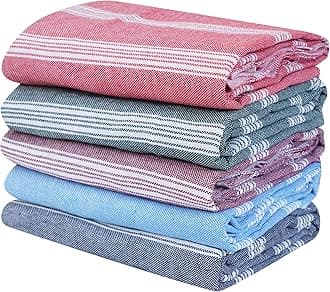 COMFORT WEAVE Cotton Bath Towels 250 GSM Multicolor (Set of 5, 31 X 62 Inch)
