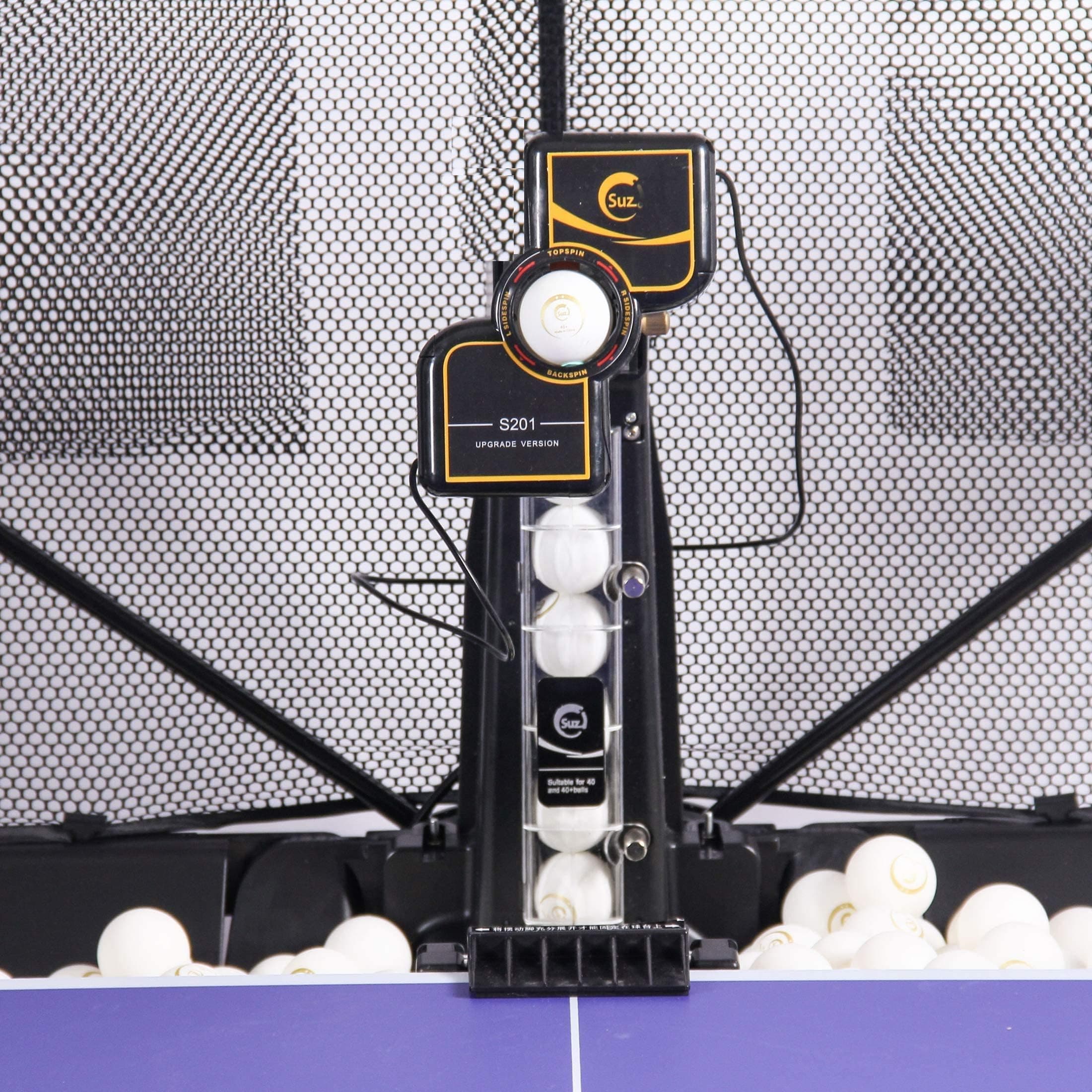 Table Tennis Robot with Net - Automatic Ping Pong Ball Machine S201 for Training with 40mm Balls