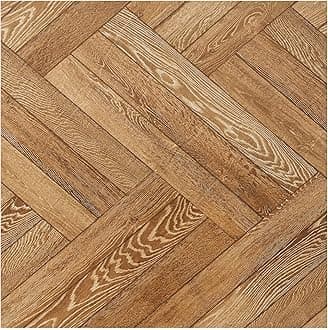 Retro Self Adhesive 12-Inch Vinyl Floor Tiles, 20 Tiles - 12" x 12", Blonde Herringbone Pattern - Peel & Stick, DIY Flooring for Kitchen, Dining Room, Bedrooms & Bathrooms by Achim Home Decor
