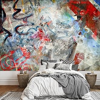 wall26 - Graffiti Background, Grunge Illustration - Removable Wall Mural | Self-Adhesive Large Wallpaper - 100x144 inches