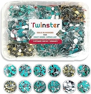 twinster Mirror for Craft Work Silver and Golden Mirror (12 Different Shapes in Total 2000 pcs) Kit Mirrors DIY Best Mirror Kit for Art and Craft?