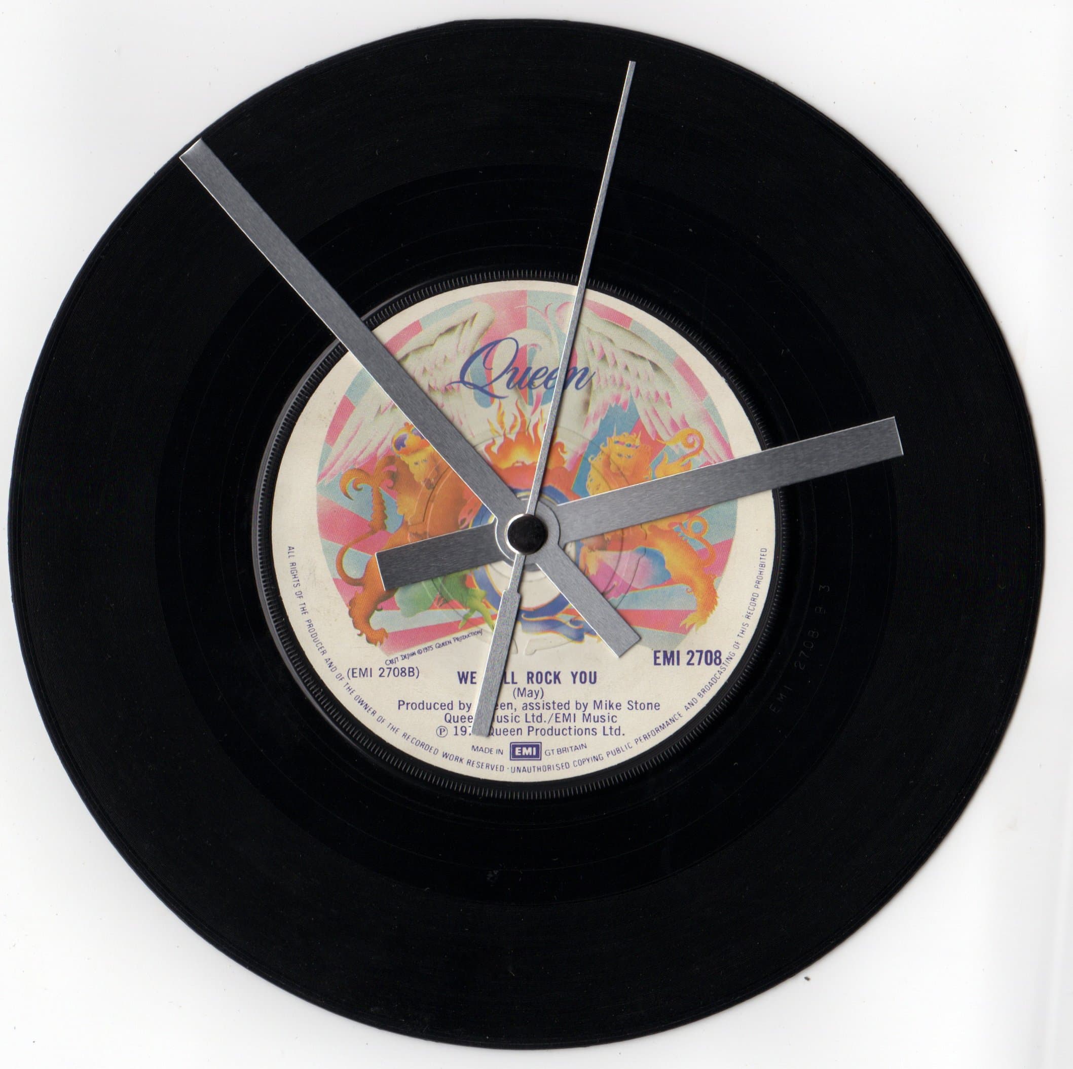 Queen Freddie Mercury Vinyl Record Single 7" Clock