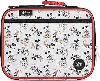Simple ModernDisney Kids Lunch Box for School | Reusable Insulated Lunch Bag for Toddler, Girl, and Boy | Meal Containers with Exterior & Interior Pockets | Hadley Collection | Mickey Mouse Retro