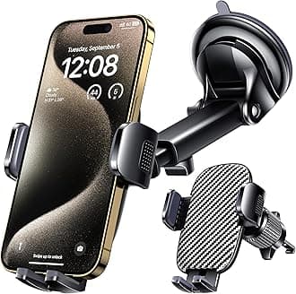 Car Phone Holder Mount Phone Mount for Car Windshield Dashboard Air Vent Universal Hands Free Automobile Cell Phone Holder Fit for iPhone Smartphone Camera Mounts