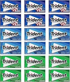 Sugar-Free Chewing Gum Variety Pack Candy, Spearmint, Perfect Peppermint & Original Flavor, 18 Packs of 14 Pieces (252 Total Pieces)