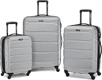 Samsonite Omni PC Hardside Expandable Luggage with Spinner Wheels, Silver, 3-Piece Set (20/24/28)