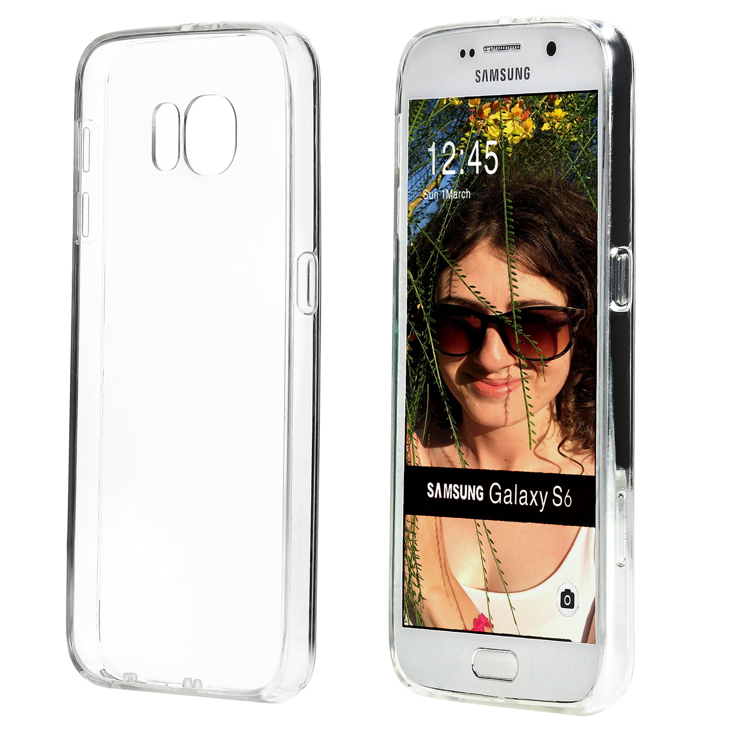 Galaxy S6 Clear Case. Hard Back Panel and Soft Protective Bumper.Crystal Clear Phone Case for Samsung Galaxy S6