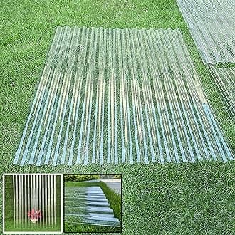 Clear Roofing Panel, 1mm Corrugated Roofing Panels, Cladding Walling Sheeting, Fiberglass Daylighting Panels, Greenhouse Shed Roof Panel, Roofing Sheet, Easy to Roll and Cut(Clear,35x79in)