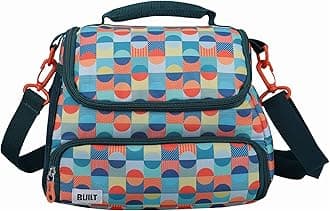 BUILT Insulated 'The Retro' Lunch Bag (Orange/Blue)