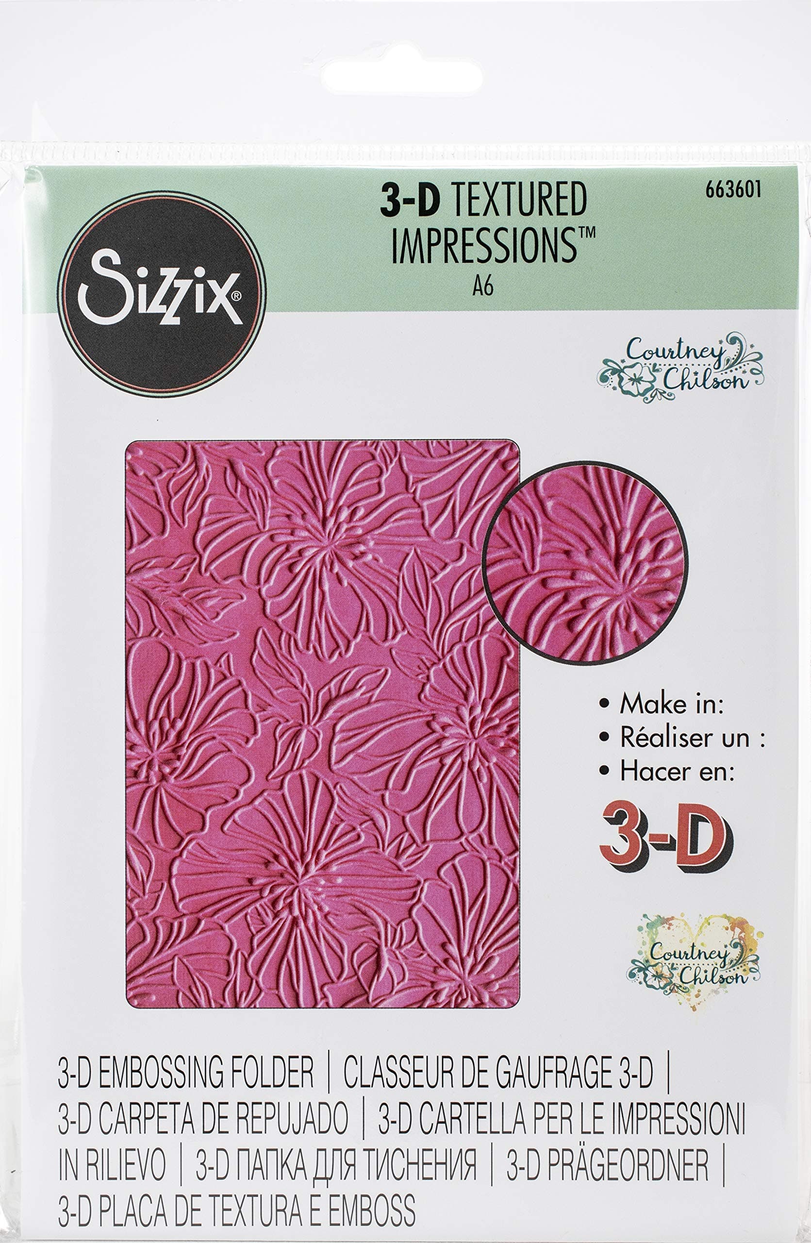 Sizzix3-D Textured Impressions Embossing Folder, Multi Color