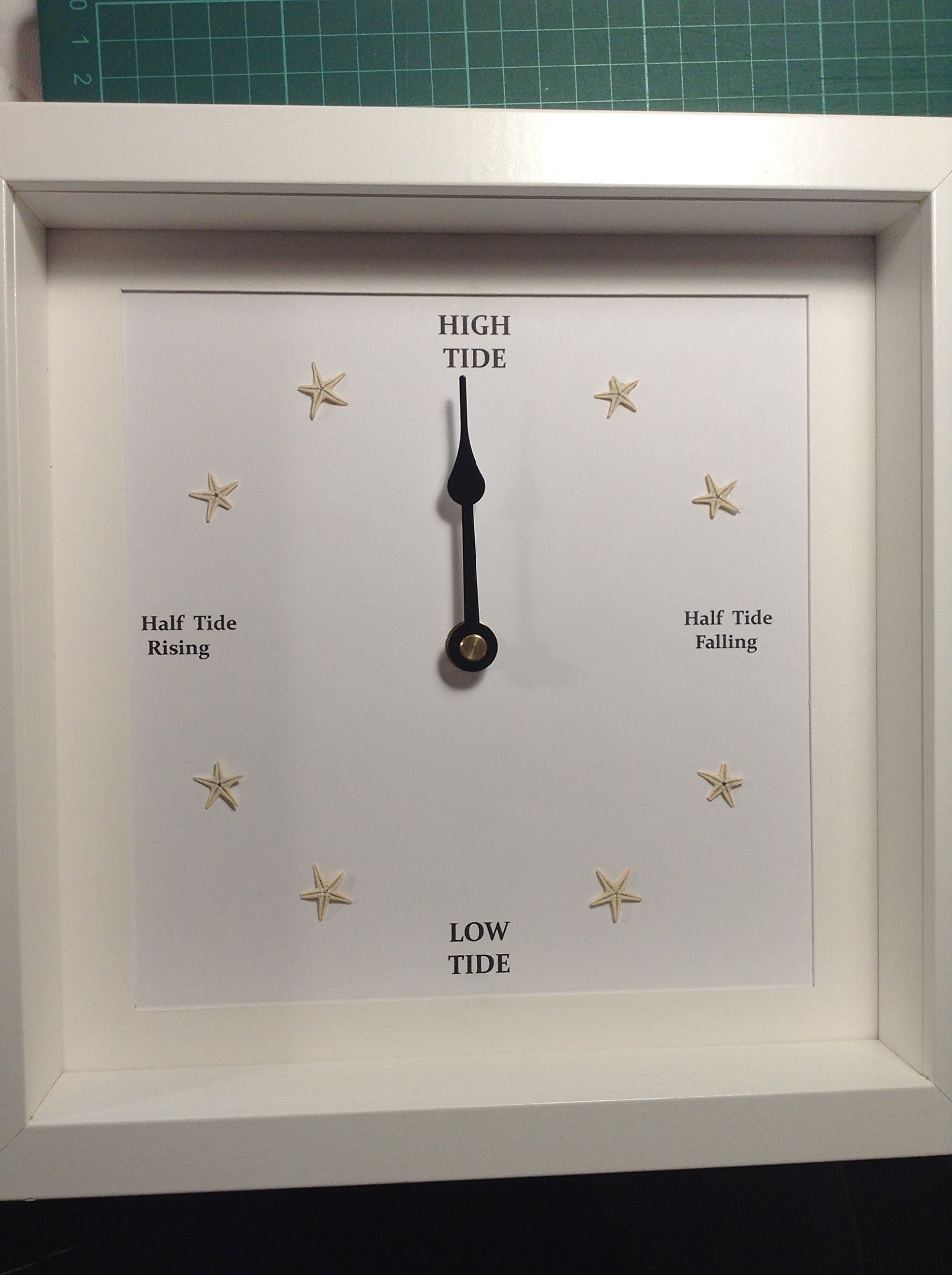 Tide Clock, Square with star fish, Tidal indicator