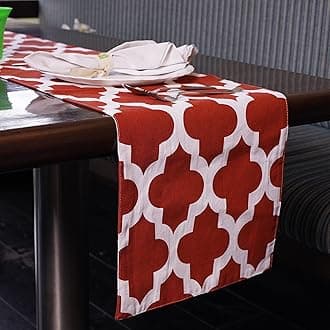 HOMEMONDE Centre Table Runner 6 Seater 12 x 72 Inch - Cotton Table Cloth for Dining Room Coffee Tables, Rust