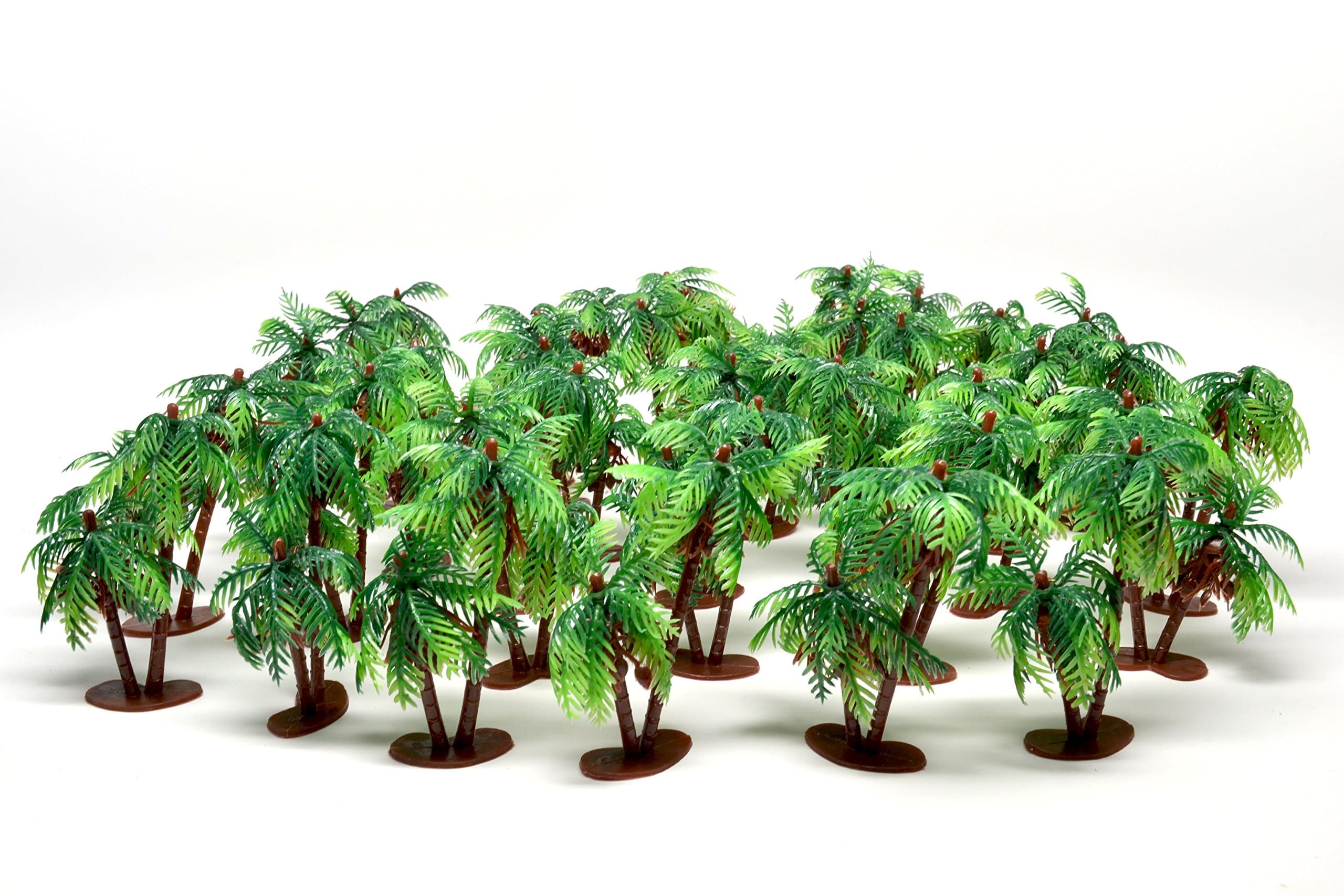 Pixie Glare Miniature Palm Trees 3" H for Ocean/Beach Scene, Railroad Scene, Terrariums And More - 12 Pack
