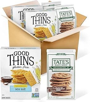 Sea Salt Corn Snacks Gluten Free Crackers & Tate's Bake Shop Chocolate Chip Gluten Free Cookies Variety Pack, 4 Packs