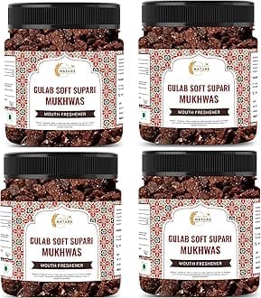 Organic Nature Soft Gulab Supari Mouth Freshener Sweet Rose Supari (Jar Pack) (1200 Grams (Pack of 4 of 300 Grams))