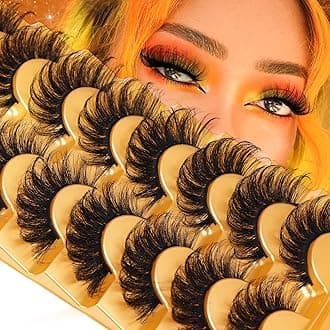 False Lashes Fluffy Mink Eyelashes 18mm Lashes Pack 8D Mink Curly Faux Mink Lashes Volume Dramatic Lashes 8 Pairs