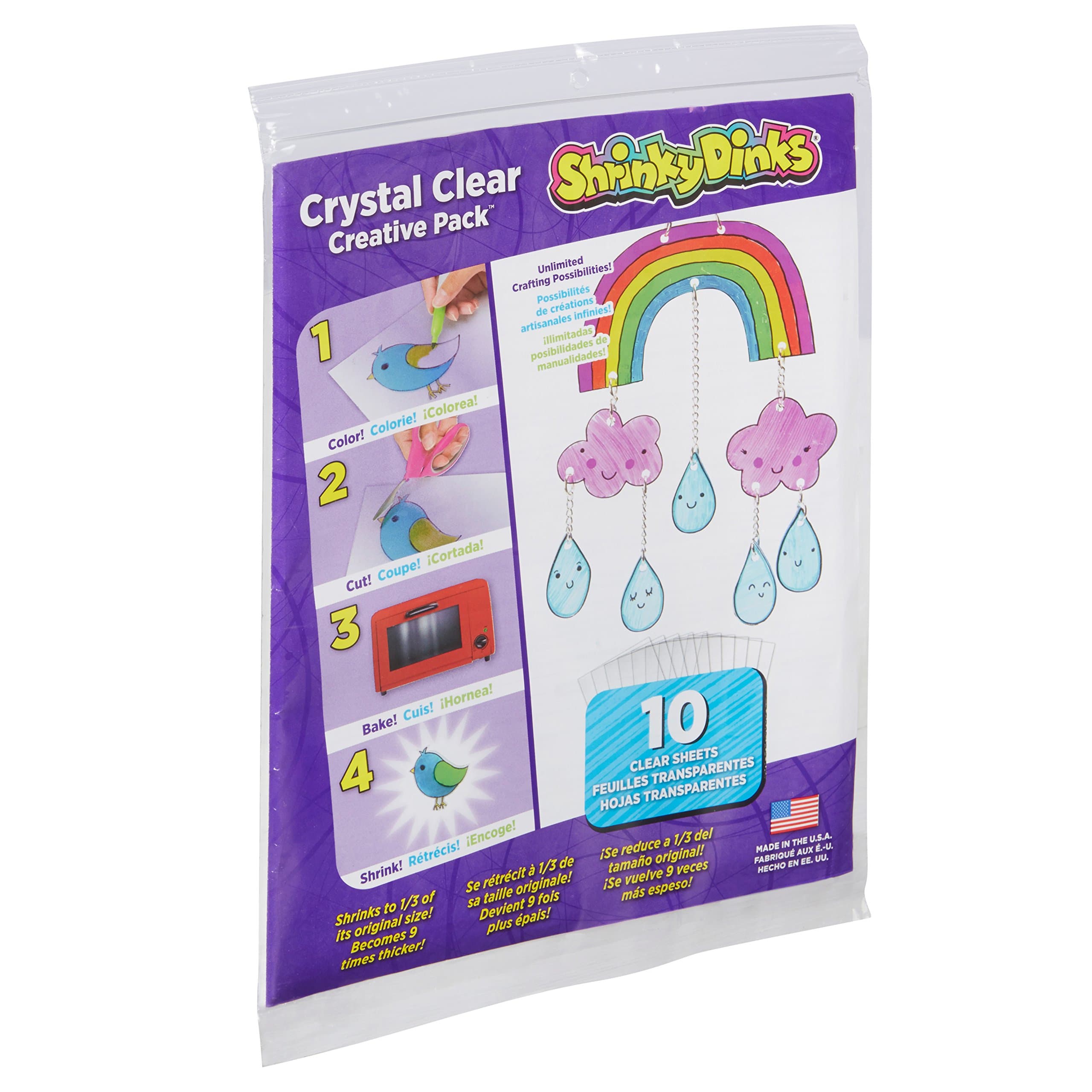 Shrinky Dinks Creative Pack 10 Sheets Crystal Clear