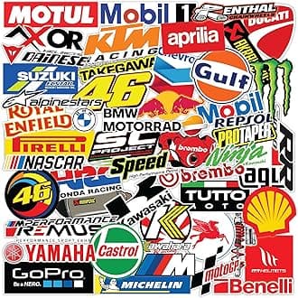 74 PCS Waterproof Bike Stickers Pack for Helmet, Tank & Visor | Stylish Biker Decals for Motorcycle, Scooter & Accessories | Durable Vinyl Stickers for Riders