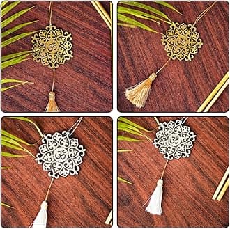 Religious/Hindu Culture Car Hanging Dream Catcher Accessories Best for Your Car Interior Ornament Multipurpose Use Hanging, Gift, (OM Silver Flower)