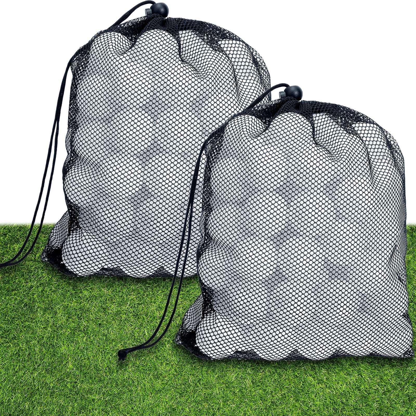 120 Pcs Plastic Practice Golf Balls Bulk Hollow Training Golf Balls with 2 Pcs Mesh Drawstring Storage Bags for Indoor Outdoor Training and Practice