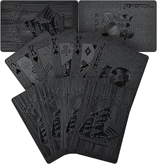 Joyoldelf Playing Cards, Cool Black Foil Poker Cards with Black Pearl Pattern, Flexible Deck of Cards & Waterproof Playing Cards with Box for Family or Friend Card Games, Party, Magic, Trick Tool