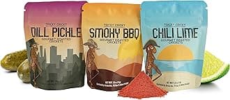 Tricky Cricky Variety Edible Flavored Cricket Snacks for Humans - USA Grown - Unique & Healthy Gourmet Snacks for Adults - High Protein, Low Carb, Low Calorie Dried Edible Bugs for People - 3 x .33 Oz