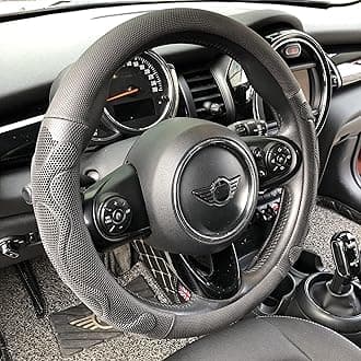 PINCTROT Comfy Grip Steering Wheel Cover, Anti-Slip Design, Universal 14.5-15 Inch(Silicone Black)