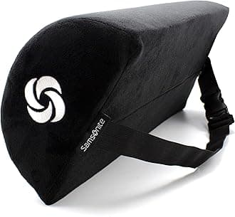 SAMSONITE - Half Moon Lumbar Support Pillow, Elevates Comfort, 100% Pure Memory Foam, Fits Most Seats