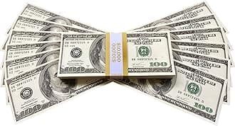 PROP MONEY DOLLARS | UK COMPANY | 100 FULL PRINT OLD STYLE $100 DOLLAR BILLS | $10,000 Stack | For Movies, Advertising, Play, Party, Supreme Gun, Fancy Dress, Casino Games, Pretend Play