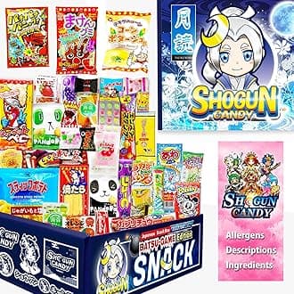 SHOGUN CANDY, 40 Pcs Japanese Snacks and Japanese Candy, Popin Cookin Japanese Snack Box, Kawaii Dagashi, (TSUKUYOMI Mystery BOX)