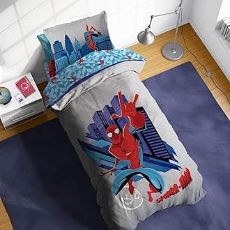 Kids Comforter Set Includes Sheets and Pillow Covers - Soft and Cozy Bed Set for Stylish Room Decor, Gray - Spiderman, 5 Piece Twin Bedding