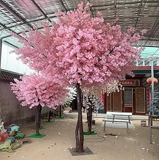 Cherry Blossom Tree Artificial Cherry Blossom Trees Fake Cherry Blossom Tree Indoor Outdoor Home Office Party Wedding,B,301x201cm/9.8x6.6ft