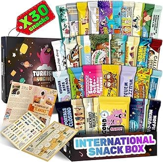 Maxi International Food Hamper | Premium Exotic Foreign Foods | Unique Hampers & Gourmet Gift for Men and Women | American Alike Retro Turkish Foods | 20 Full-Size + 1 Bonus Snacks