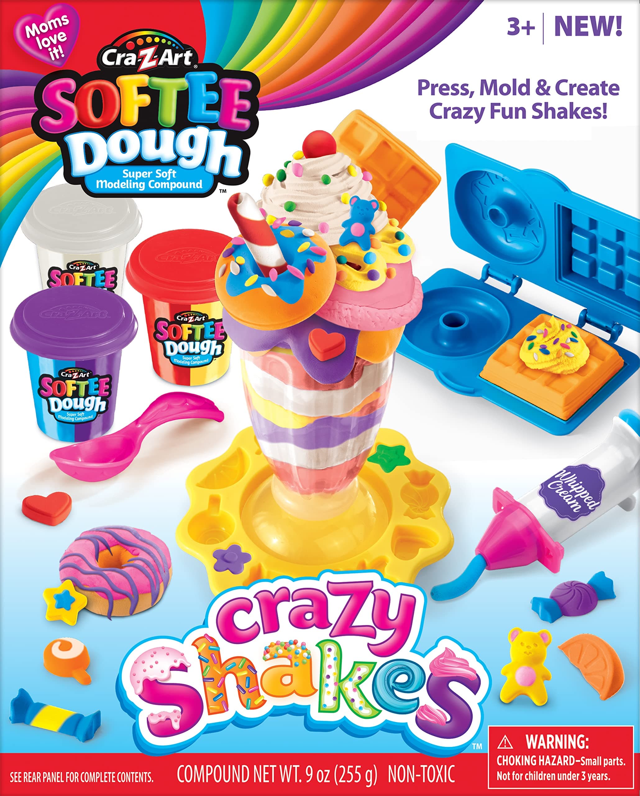 Softee Dough Crazy Shakes Milkshake Playset, Modeling Dough Play Toy for Kids Ages 3 Years and Up, by CRA-Z-Art