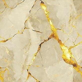 10PCS 12x12 Inch Gold Crack Marble Pattern Floor Tiles Peel and Stick Removable Self Adhesive DIY Vinyl Flooring Stickers for Kitchen Bathroom Living Room Entryway Home Decor