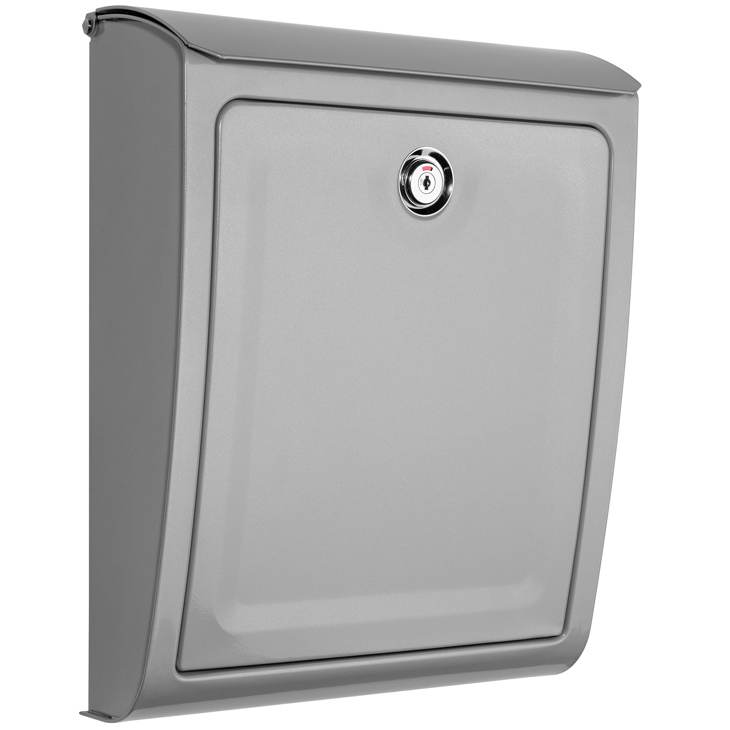 ARCHITECTURAL MAILBOXES 2596SR Sienna Silver Locking Wall Mount Mailbox, M