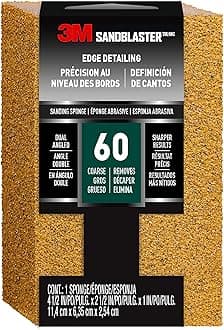 3M SandBlaster Dual Angle Sanding Sponge, 60-Grit, 2.625-Inch by 4.5-Inch