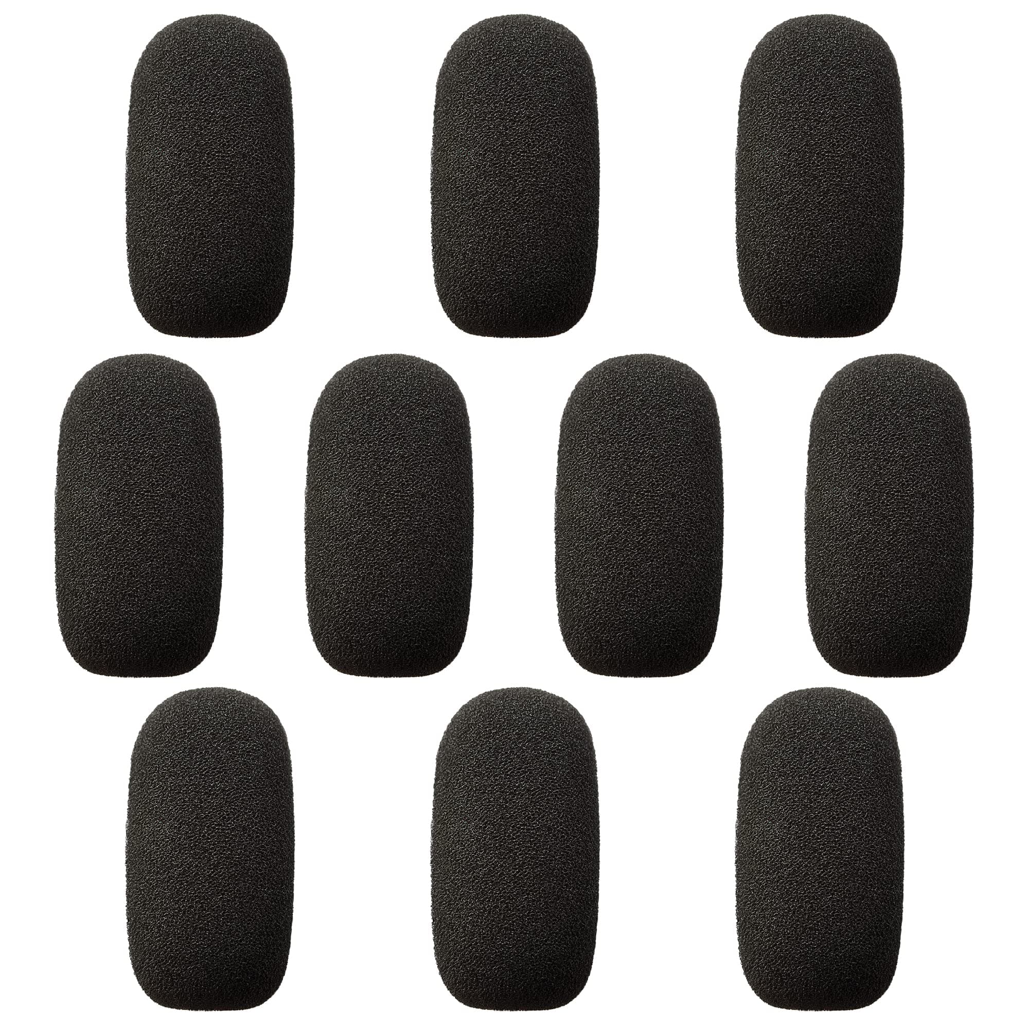 10-Pack Small Foam Windscreens for Lavalier Mics - High-Density Foam Mic Covers for Headset Protection