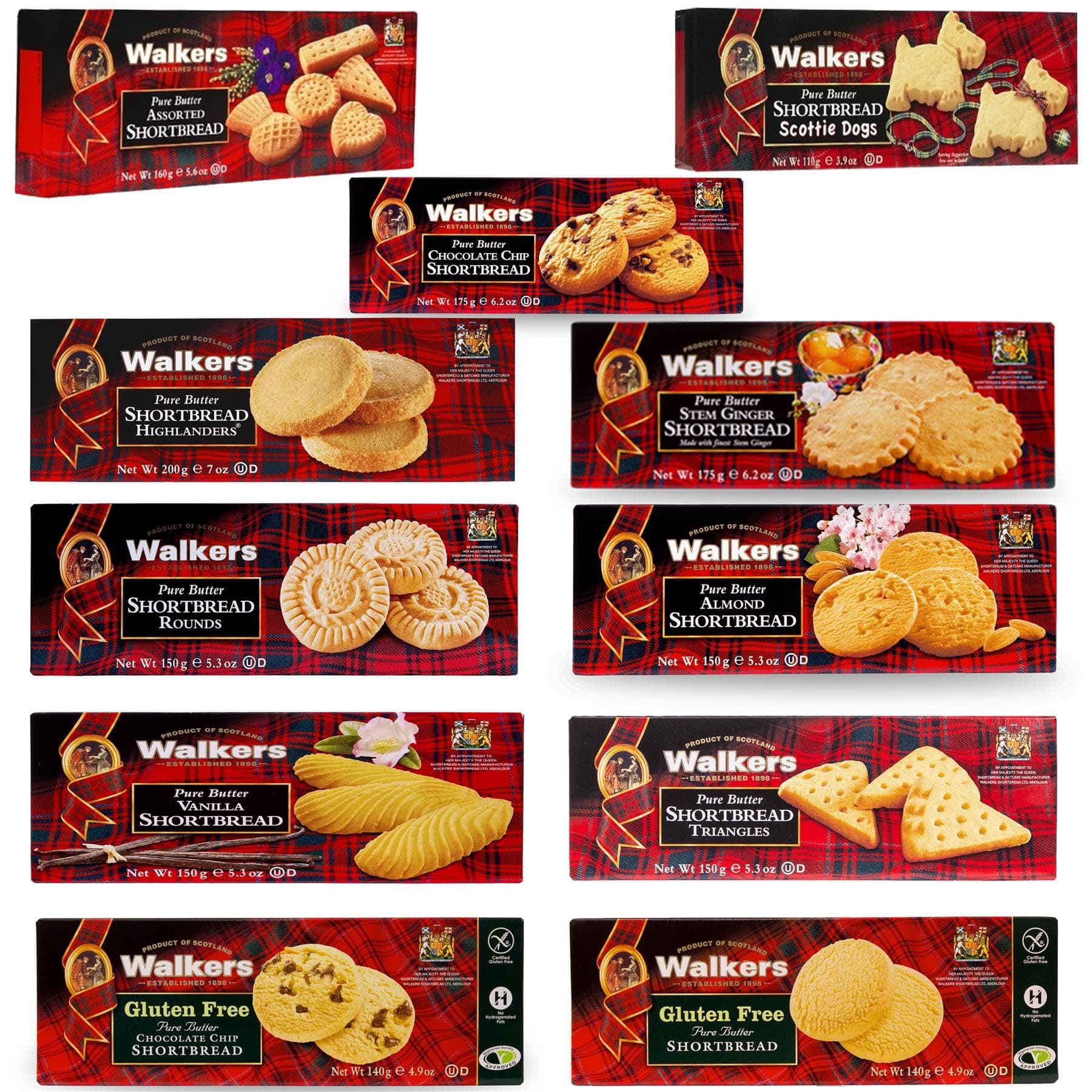 Walkers Shortbread Cookie Pick N Mix - Create Custom Cookie Combo with 10+ Flavours | Almond, Assorted, Chocolate Chip, Vanilla | Perfect Cookie Gift Set for Cookie Lovers Pack 3