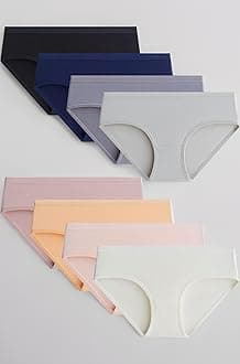 Adorel Teen Girls Knickers Solid Colour Underpants Pack of 8 Briefs