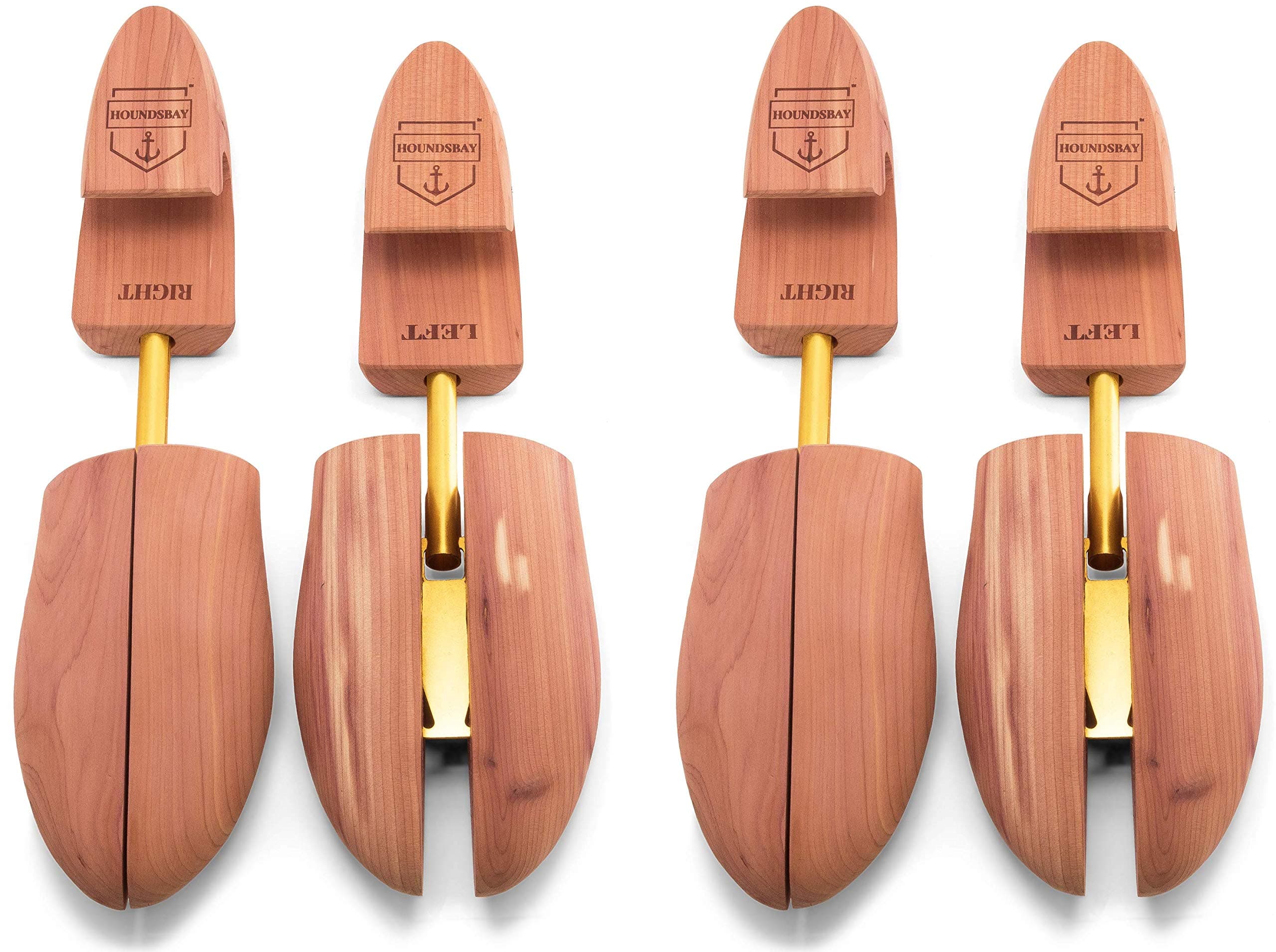 2 Pack Premium Cedar Wood Shoe Trees for Men, Adjustable Shoe Trees for Sneakers