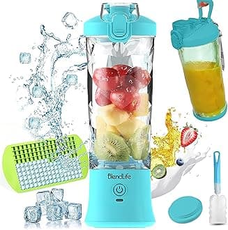 Elite Portable Juicer Mixer Blender | Reverse Blend, Sipper, Dual Modes, LED Lights, Strainer | Perfect for Juices, Smoothies, Shakes & Kitchen Use | Black (Ultra Blue)