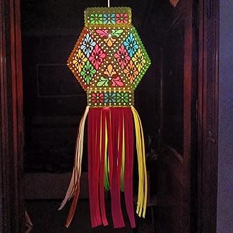 ALILA Akash Kandil For Diwali Balcony Hanging Lantern Lamp Shade Jhumar Home Living Room Diwali Xmas Christmas Decor Decoration (Self Assembly - DIY: DO IT Yourself)