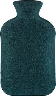 Hot Water Bottle with Cover, 2L Hot Water Bag for Hand & Feet Warmer for Kids, Men & Women, Hot and Cold Therapies for Menstrual Cramps, Neck and Shoulder Pain Relief, Green